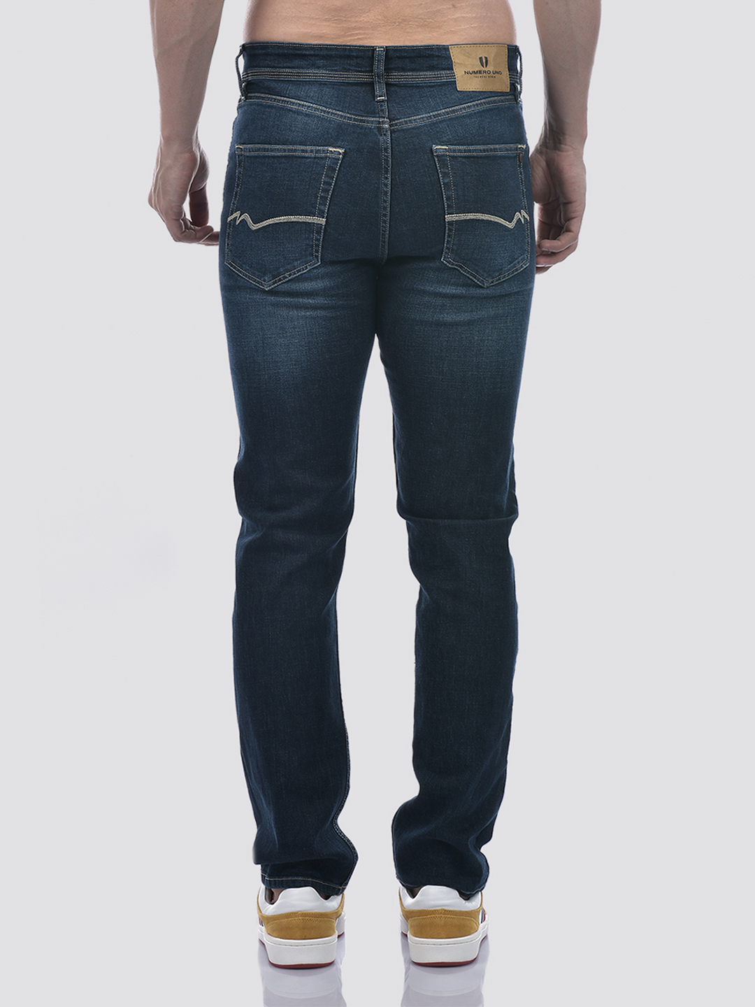 Numero Uno Men Dark Blue Slim Fit Mid Rise Sustainable Jeans